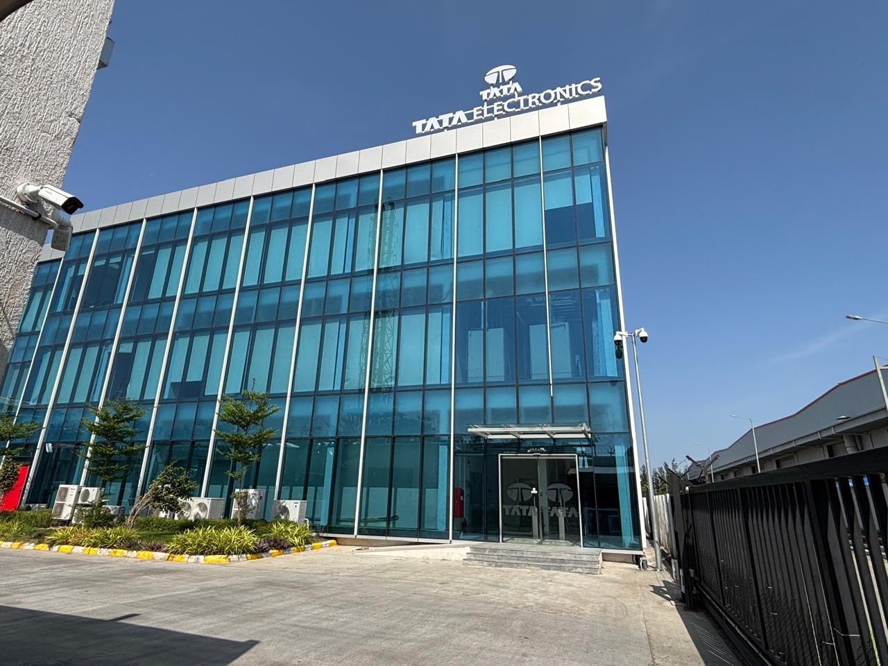Tata Electronics large-scale dimensional building lettering